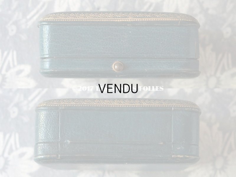 画像8: アンティーク 本革 ジュエリーボックス ブレスレット用 ブルーグリーン MABEL