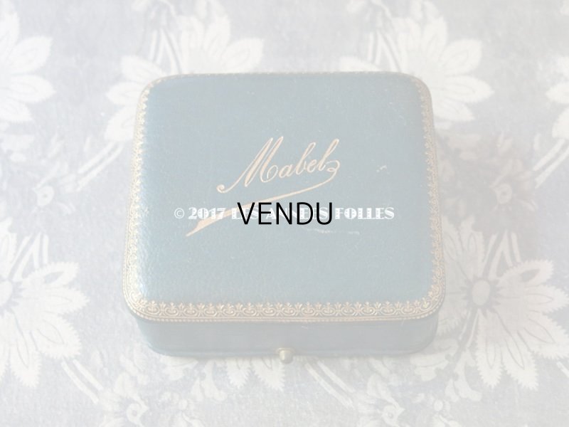 画像3: アンティーク 本革 ジュエリーボックス ブレスレット用 ブルーグリーン MABEL