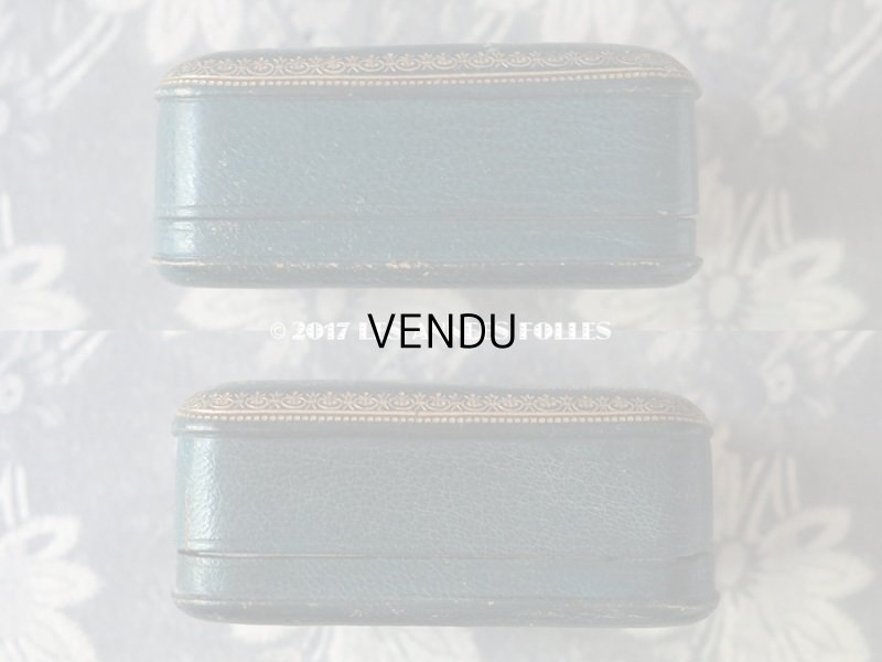 画像9: アンティーク 本革 ジュエリーボックス ブレスレット用 ブルーグリーン MABEL