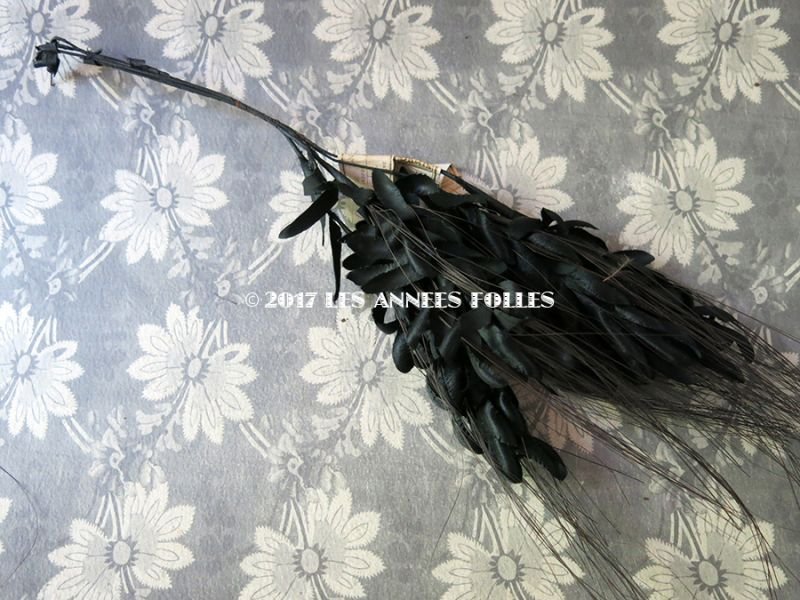 画像6: 19世紀末 アンティーク ボンマルシェ 帽子用 コサージュ 麦 黒 デッドストック ラベル付