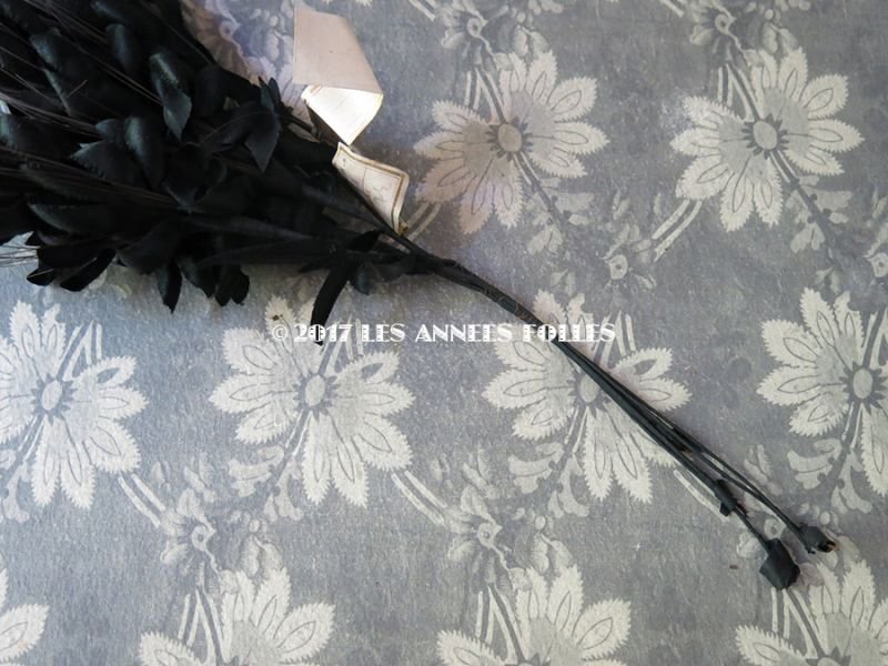 画像5: 19世紀末 アンティーク ボンマルシェ 帽子用 コサージュ 麦 黒 デッドストック ラベル付