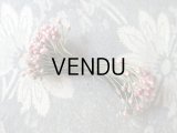 1900年代 アンティーク ペップ　ピンク＆グレー  コサージュ用 花芯 