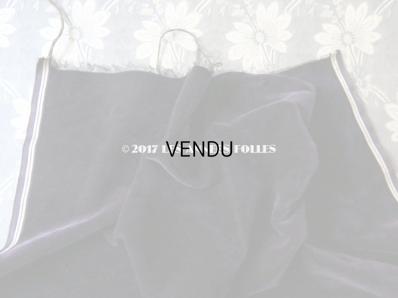 画像5: 19世紀末 アンティーク ファブリック シルク製ベルベット 深紫　110×４7cm