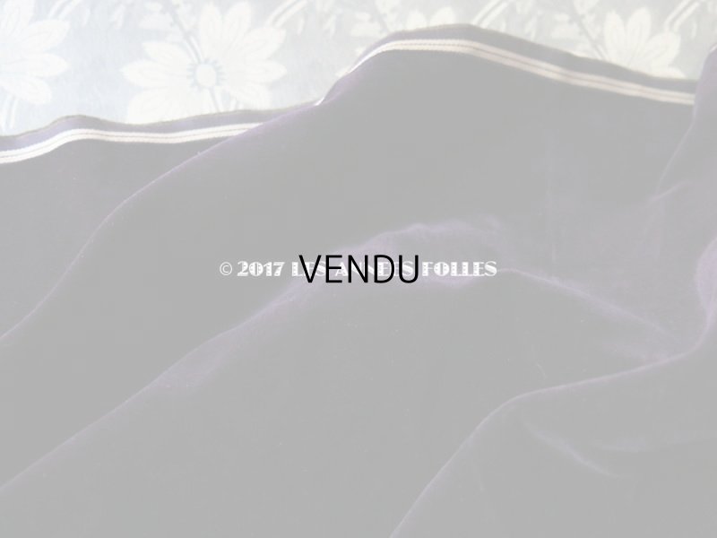 画像4: 19世紀末 アンティーク ファブリック シルク製ベルベット 深紫　110×４7cm