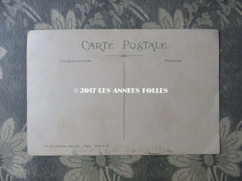 画像2: 未使用 1900年代 アンティークポストカード 花言葉と天使