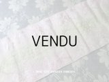 19世紀 アンティーク シルク製 リボン 薄紫の花のブーケ柄　刺繍入り 0.68m 