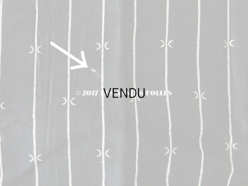 画像11: 19世紀 アンティーク シルク製 ファブリック モノトーン 墨黒 110×50cm