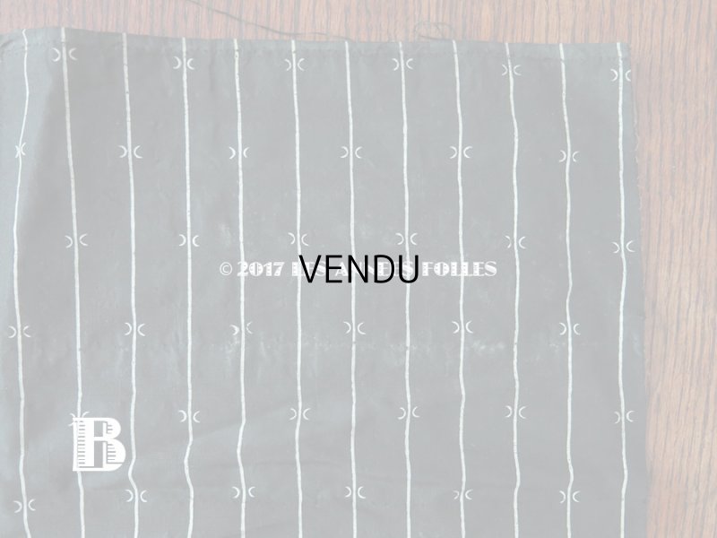 画像10: 19世紀 アンティーク シルク製 ファブリック モノトーン 墨黒 110×50cm