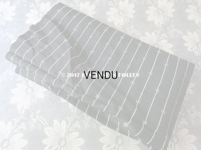 画像9: 19世紀 アンティーク シルク製 ファブリック モノトーン 墨黒 110×50cm