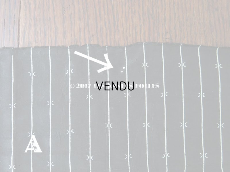 画像5: 19世紀 アンティーク シルク製 ファブリック モノトーン 墨黒 110×50cm