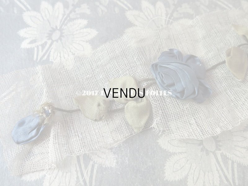 画像4: アンティーク ロココ調  薔薇のモチーフ スモーキーブルー