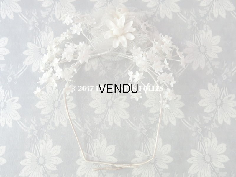 画像5: 1940年代 箱入り アンティーク ワックスフラワーのヘッドリース ヴェール付 ウェディング 結婚式 ティアラ