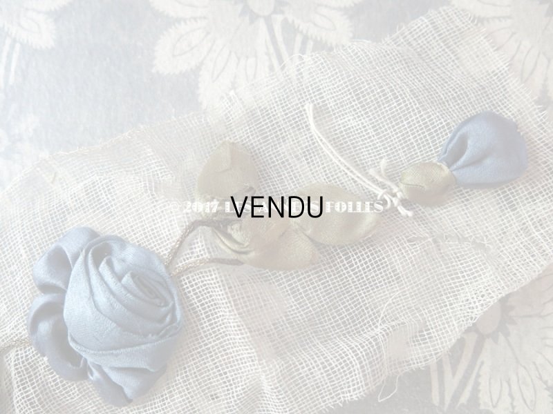 画像6: アンティーク ロココ調  薔薇のモチーフ スモーキーブルー