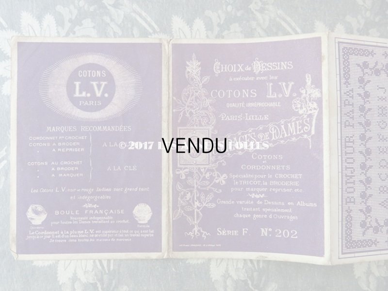 画像4: アンティーク クロスステッチの図案帳 CHOIX DE DESSINS COTONS L.V. OUVRAGES DE DAMES SERIE F N 202