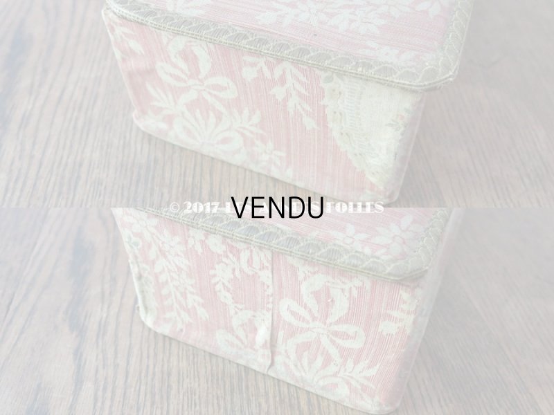 画像7: 1900年代 アンティーク 薔薇の花かご&花とリボンのガーランド カルトナージュボックス