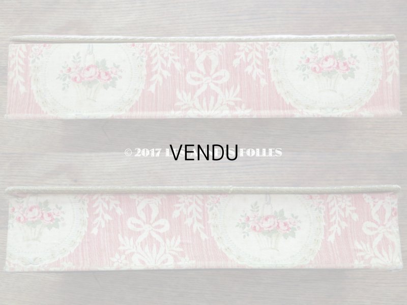 画像6: 1900年代 アンティーク 薔薇の花かご&花とリボンのガーランド カルトナージュボックス