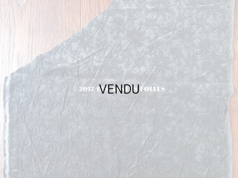 画像4: 1920年代 アンティーク ファブリック 型押し ベルベット チャコールグレー 47×100cm