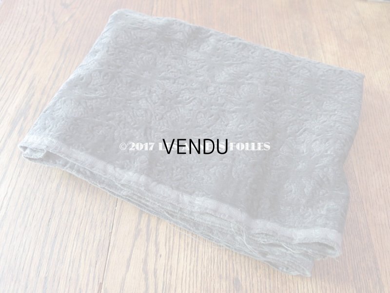 画像5: 1920年代 アンティーク ファブリック 型押し ベルベット チャコールグレー 47×100cm