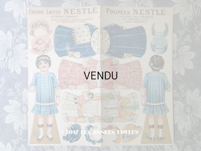 画像1: 1910年代 アンティーク クロモシート 着せ替え人形セット FARINE LACTEE NESTLE POUPEES NESTLE - NESTLE -