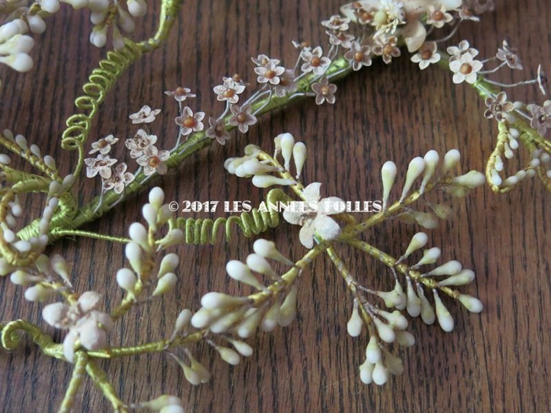 画像10: 19世紀末 アンティーク ワックスフラワーのブーケ クロス型