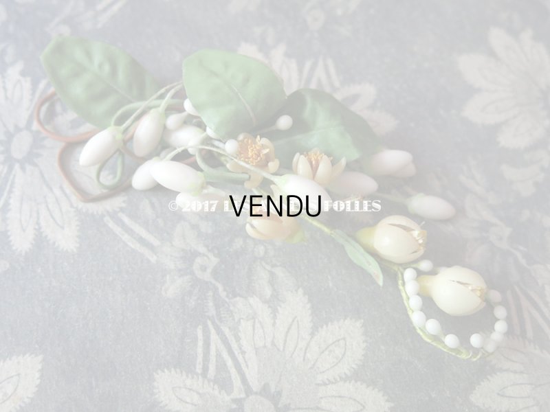 画像11: 1900年代 箱付き アンティーク ワックスフラワーのヘッドリース & ブローチ ウェディング 結婚式 ティアラ オレンジブロッサム