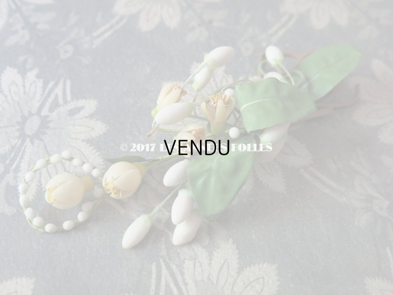 画像12: 1900年代 箱付き アンティーク ワックスフラワーのヘッドリース & ブローチ ウェディング 結婚式 ティアラ オレンジブロッサム