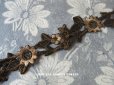 画像1: 19世紀 アンティーク ナポレオン3世時代  シルク製 モチーフ　花＆リーフ ブラウン＆シナモン (1)