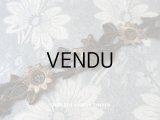 19世紀 アンティーク ナポレオン3世時代  シルク製 モチーフ　花＆リーフ ブラウン＆シナモン