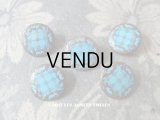 19世紀 アンティーク エナメルボタン ブルー 18.5mm  5ピース