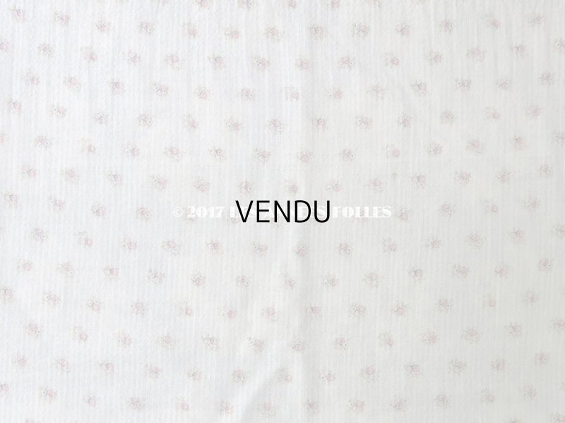 画像5: 1900年代 アンティーク  小さな花＆淡いピンクのストライプ コットン製ファブリック 41×47.5