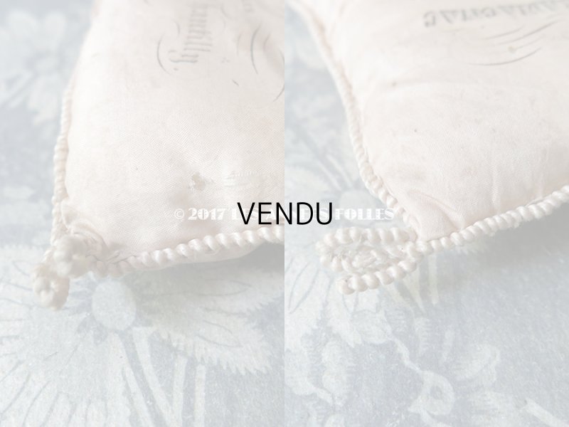 画像6: 19世紀末 アンティーク  シルク製 クッション カシミア&レース店 MAISON FRANCAIS & CRAMACNAC