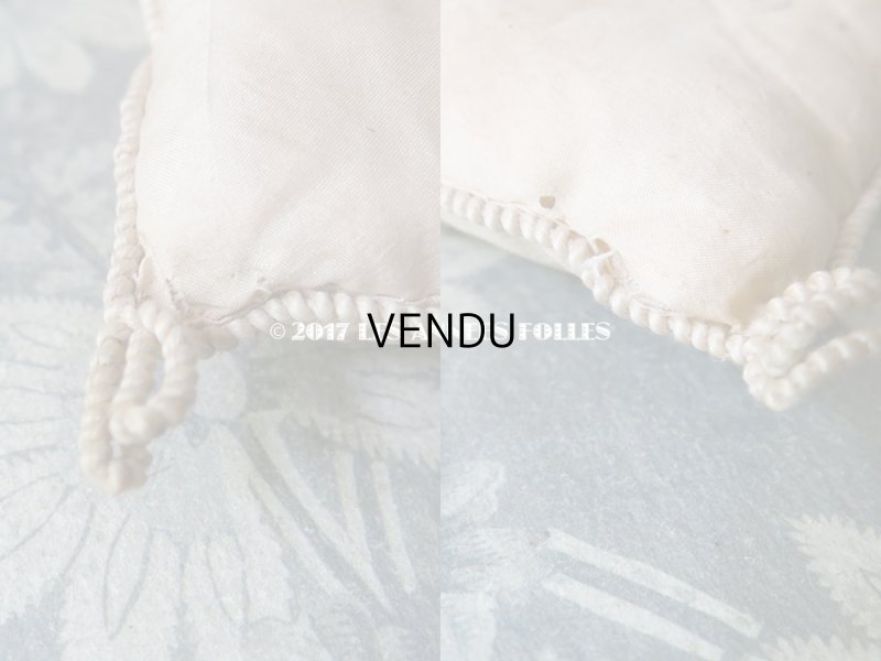 画像5: 19世紀末 アンティーク  シルク製 クッション カシミア&レース店 MAISON FRANCAIS & CRAMACNAC