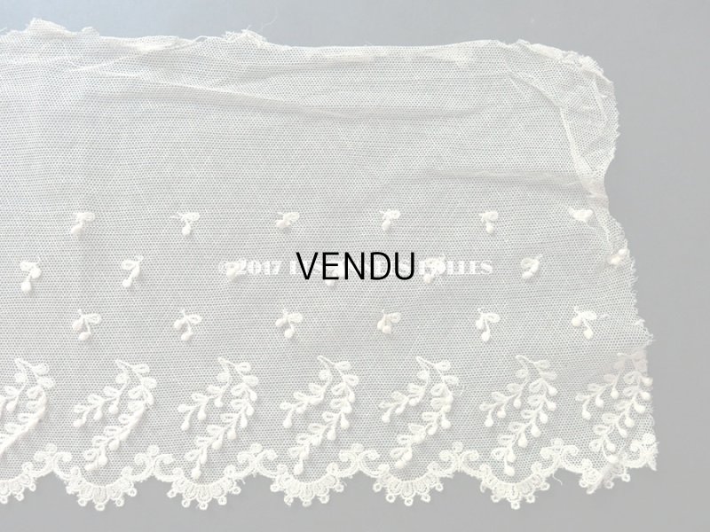 画像9: 1900年代 アンティーク スカラップレース ポンポン付 120cm 