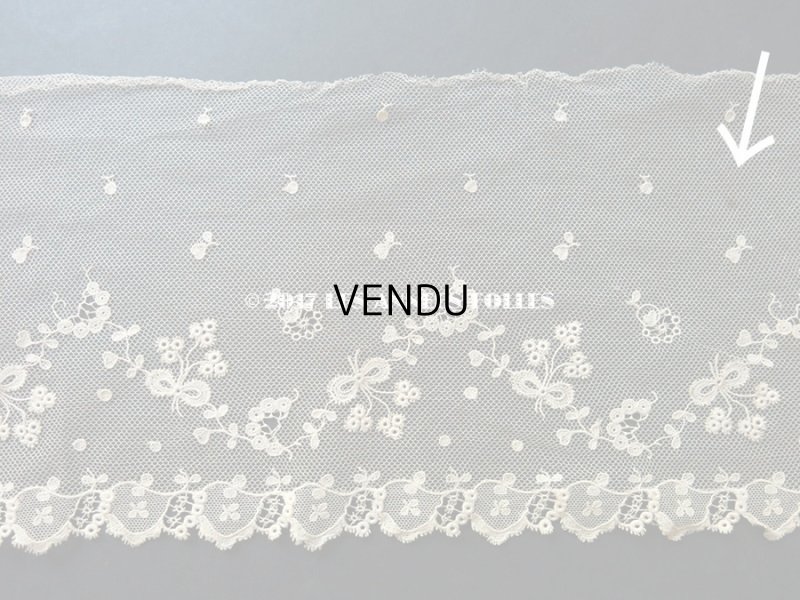 画像7: 1900年代 アンティーク レース 花とリーフ＆リボン　115cm 