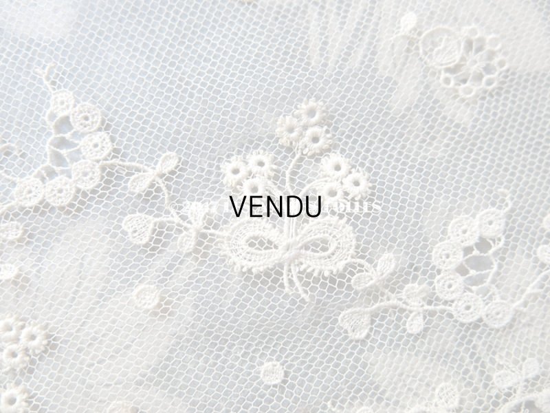 画像4: 1900年代 アンティーク レース 花とリーフ＆リボン　115cm 