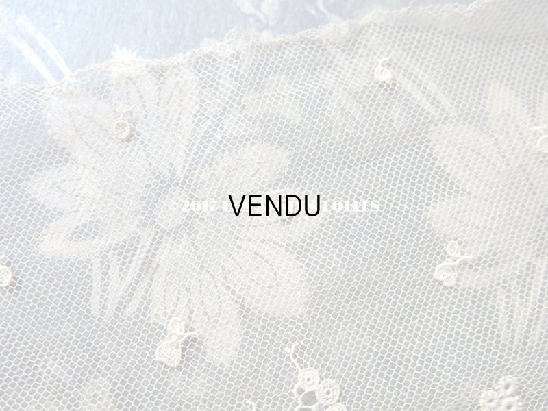 画像5: 1900年代 アンティーク レース 花とリーフ＆リボン　115cm 