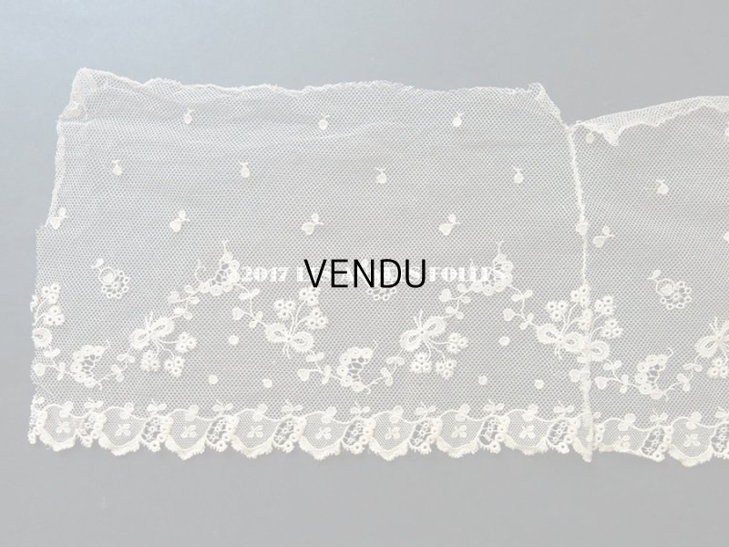画像6: 1900年代 アンティーク レース 花とリーフ＆リボン　115cm 