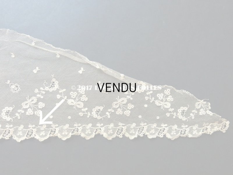 画像10: 1900年代 アンティーク レース 花とリーフ＆リボン　115cm 