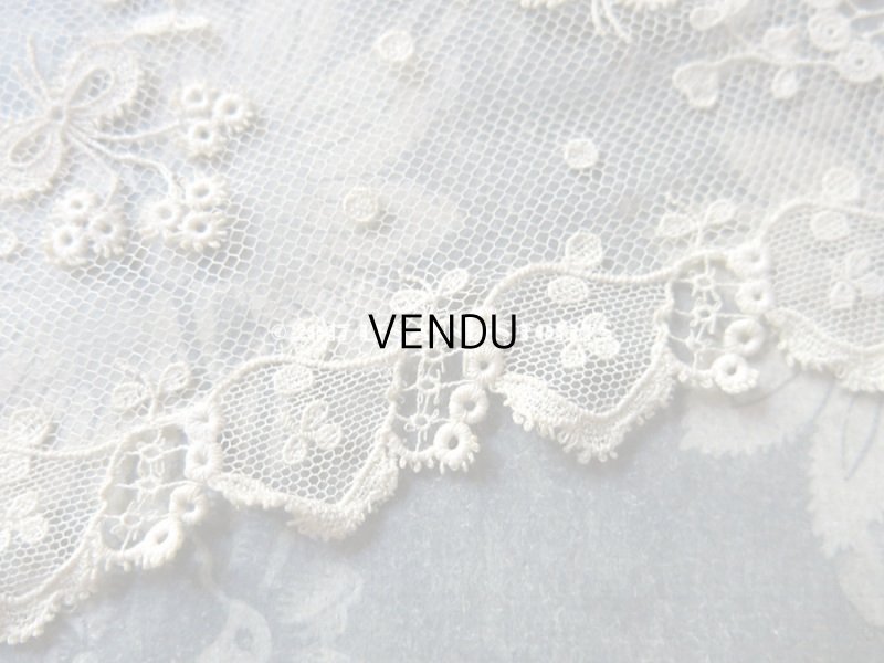 画像3: 1900年代 アンティーク レース 花とリーフ＆リボン　115cm 