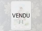 アンティーク クロモ 薔薇の花かご＆白いレースのドレスを着た少女 - CHOCOLAT POULAIN -