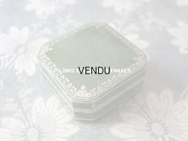 画像3: アンティーク ジュエリーボックス 銀彩入り グリーン