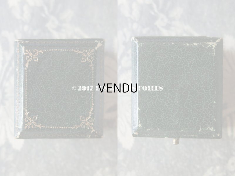 画像7: アンティーク ジュエリーボックス 金彩入り ダークグリーン