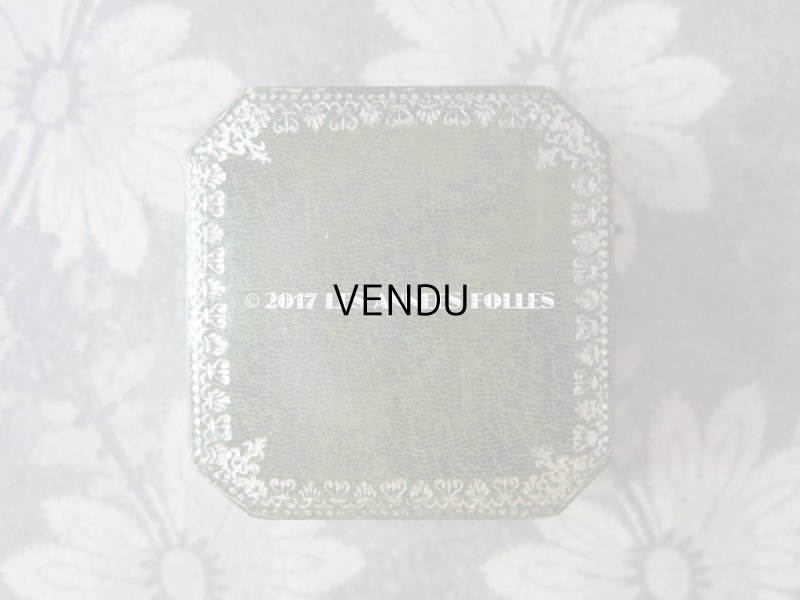 画像4: アンティーク ジュエリーボックス 銀彩入り グリーン