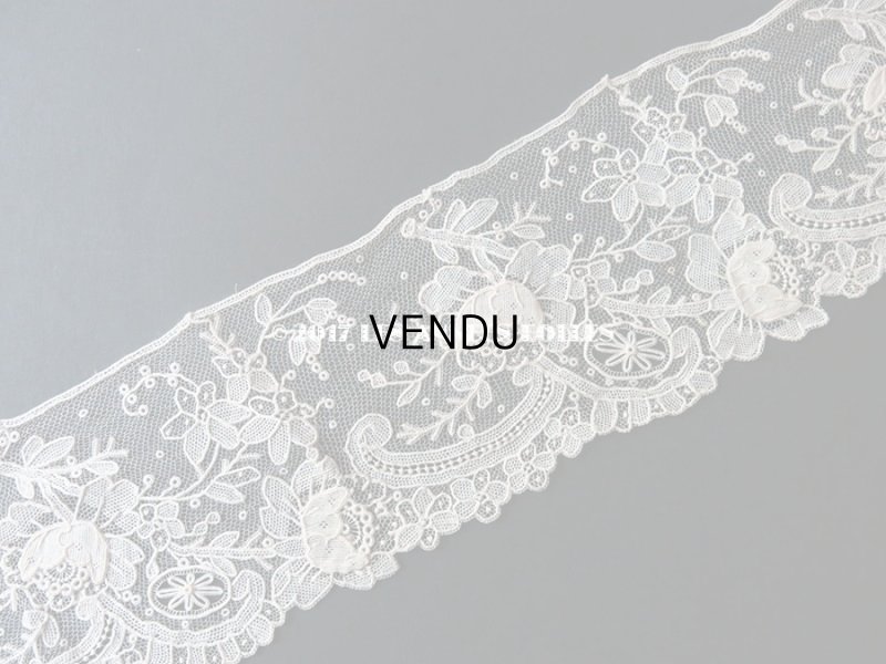 画像5: 19世紀末 未使用 アンティーク ニードルレース ポワンドガーズ 新品同様 『ポワン・ド・ガーズ』『ポワン・ド・ローズ』 260cm