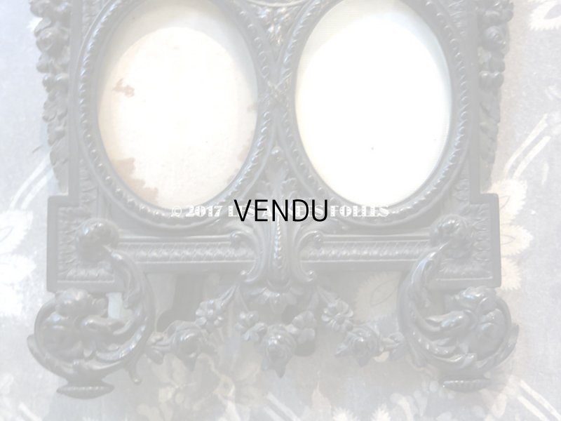 画像7: 19世紀 ナポレオン3世 アンティーク 木製 フォトフレーム 薔薇のガーランド