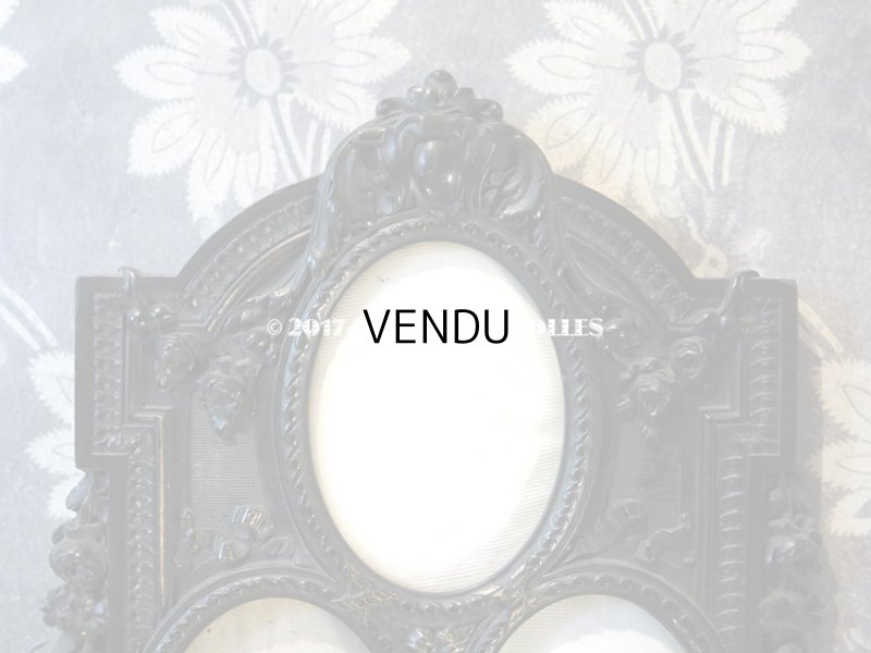 画像3: 19世紀 ナポレオン3世 アンティーク 木製 フォトフレーム 薔薇のガーランド