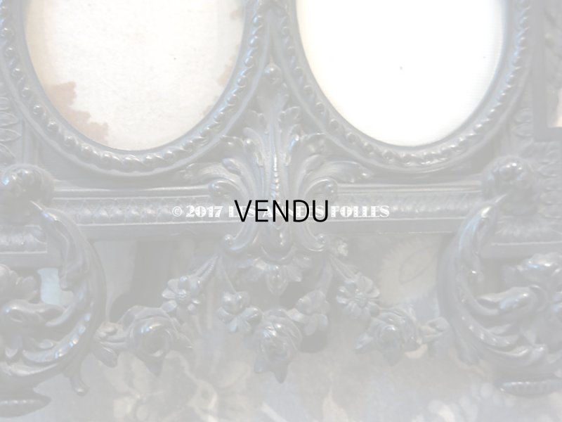 画像8: 19世紀 ナポレオン3世 アンティーク 木製 フォトフレーム 薔薇のガーランド