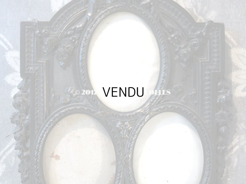 画像5: 19世紀 ナポレオン3世 アンティーク 木製 フォトフレーム 薔薇のガーランド