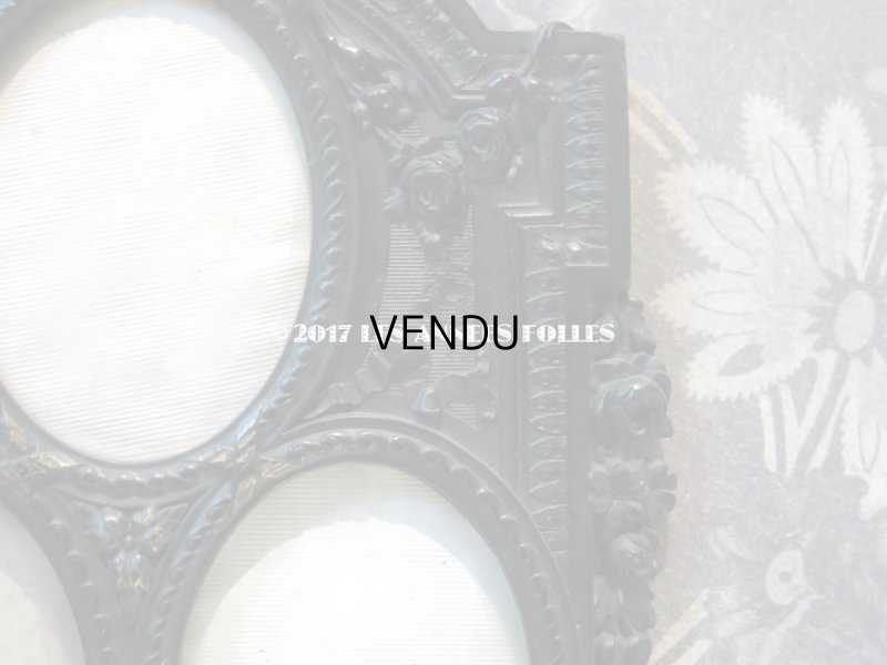 画像6: 19世紀 ナポレオン3世 アンティーク 木製 フォトフレーム 薔薇のガーランド