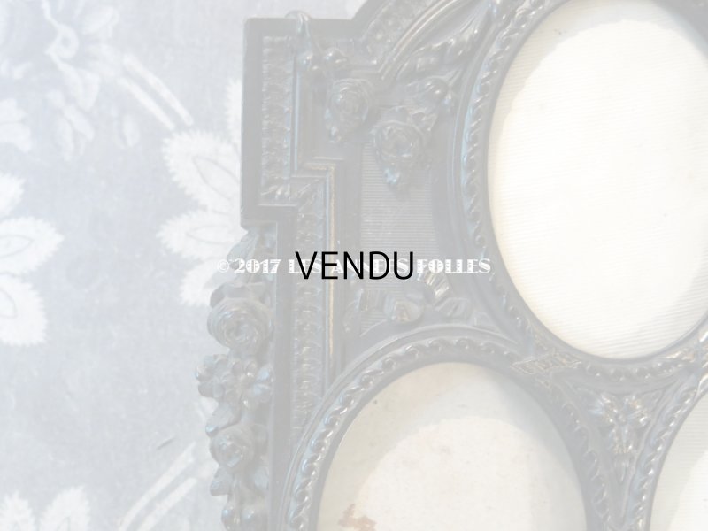 画像4: 19世紀 ナポレオン3世 アンティーク 木製 フォトフレーム 薔薇のガーランド